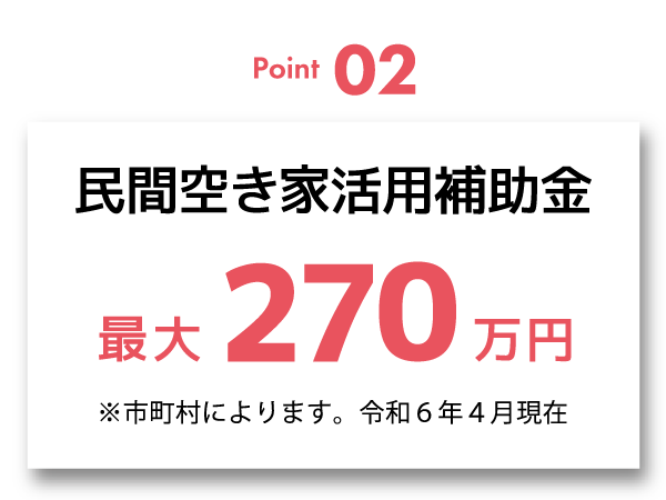 民間空き家補助金最大270万円